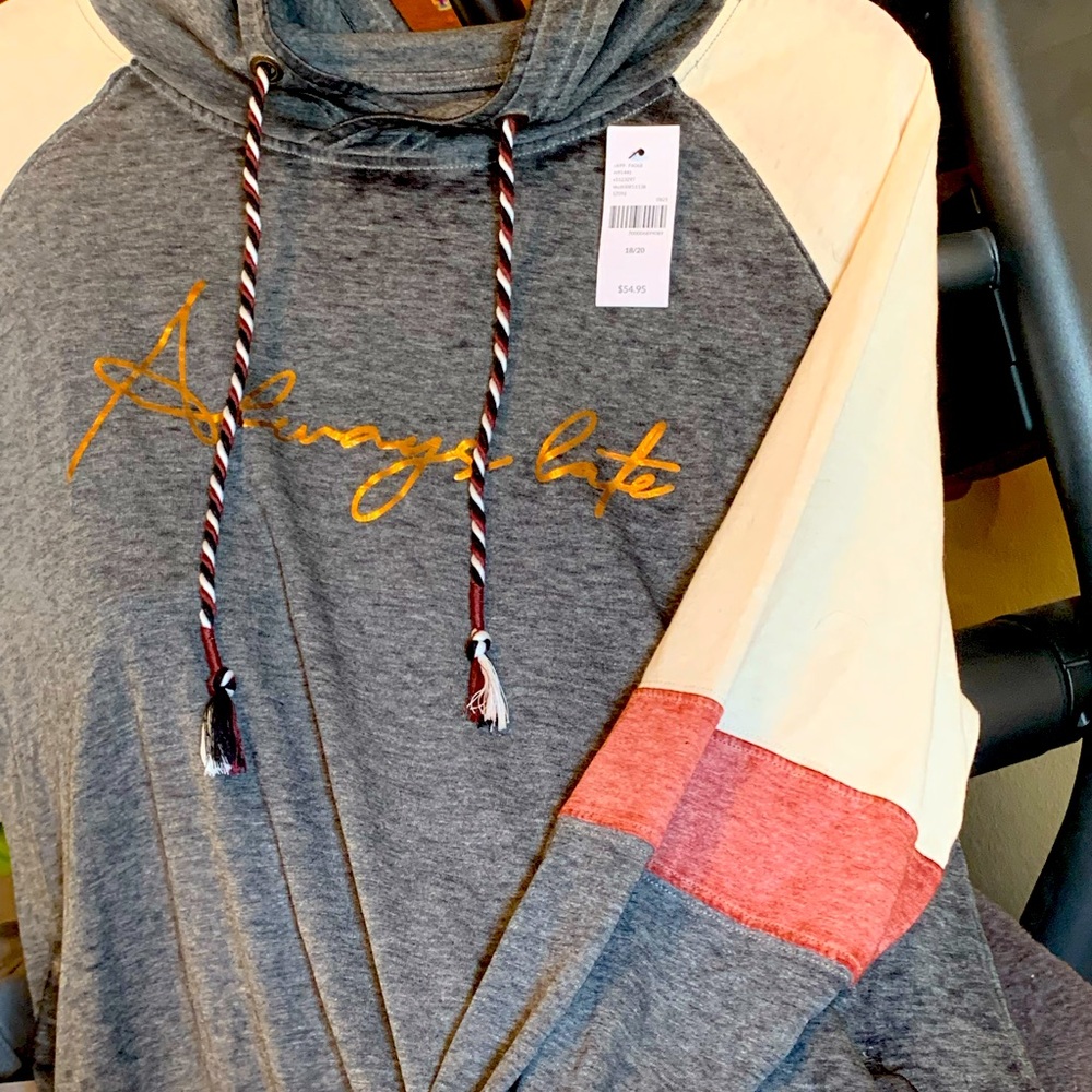 Always Late Hoodie 18/20 Lane Bryant